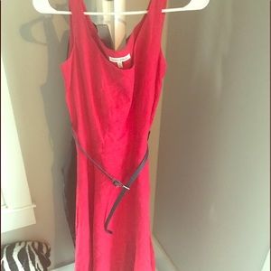 Laura Ashley linen red dress size 10
